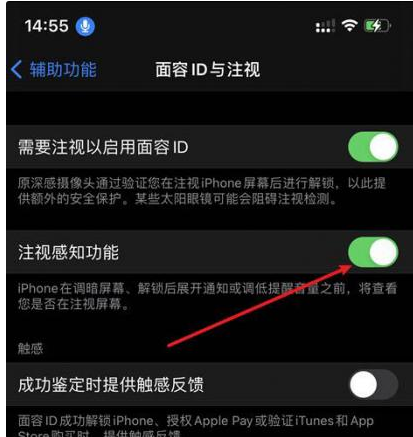 靖州苹果14维修网点分享iPhone14注视感知功能有什么用 